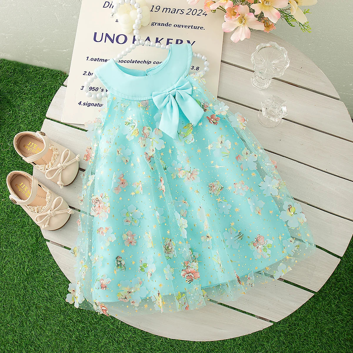 Summer New Princess Style Baby Girl Dress, Floral Chiffon Children'S Sleeveless Clothes For Birthday Parties (0-3 Years Old)