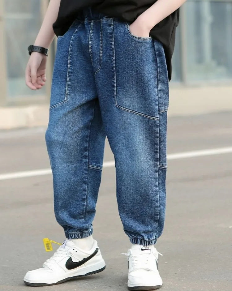 Loose Fit Toddler Boys' Jeans - Spring Autumn Kids Pants for Boys, Trendy Oversized Denim Pants for Boys 2025