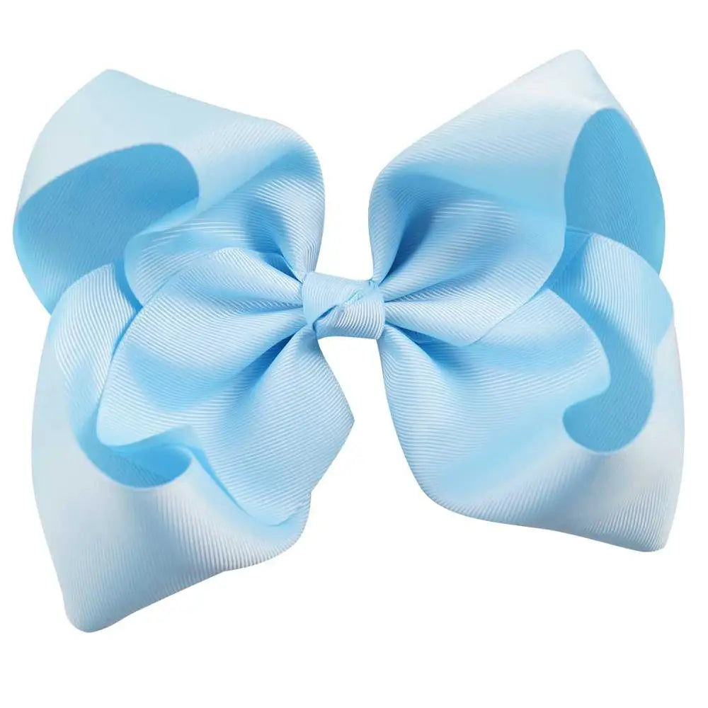 60 Colors Boutique 8" Large Solid Grosgrain Ribbon Hair Bow Clips Barrettes for Women Girls Accessories