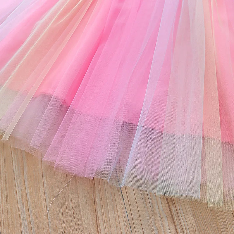 Summer New Colorful Chiffon Baby Girl Princess Dress, Cute Butterfly Wing Children'S Clothing