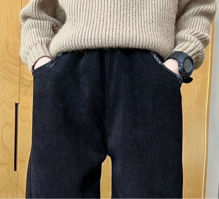 2025 New Boys' Corduroy Pants Spring Autumn Toddler Boy Sports Casual Pants