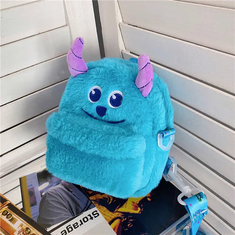 Disney Strawberry Bear 2025 New Girl Plush Backpack Cartoon Children Plush Messenger Bag Fashion Trend Girls Coin Purse