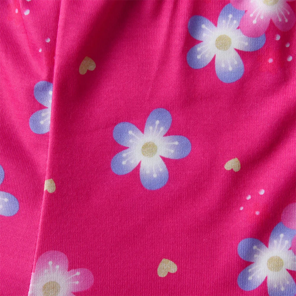 VIKITA Children Clothing Sets for Summer Kids Unicorn Flower Print Short Sleeve T Shirts and Shorts 2 Pcs Suit Clothes Sets