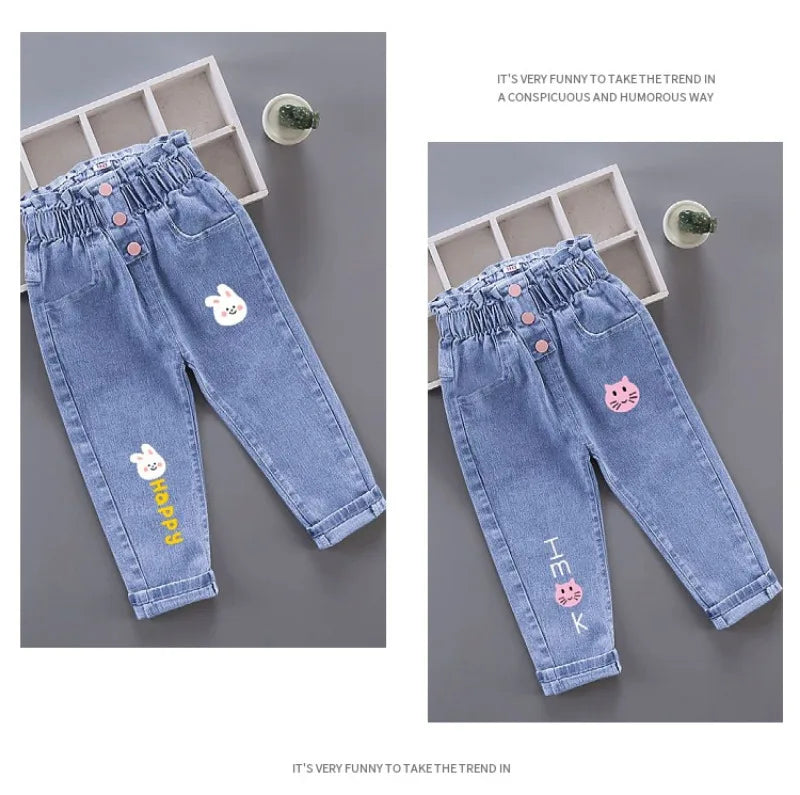 Girls Pants Kids Clothes Children Jeans Cowboy  Denim Pants Spring Autumn Fashion Clothing Streetwear Casual Harajuku