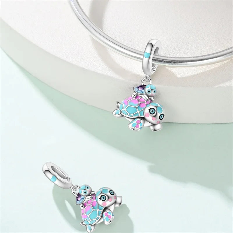 Hot Sale 925 Sterling Silver Ocean World Series Sea Turtle Starfish Little Crab Octopus Charms Bead Fit 925 Bracelet DIY Jewelry