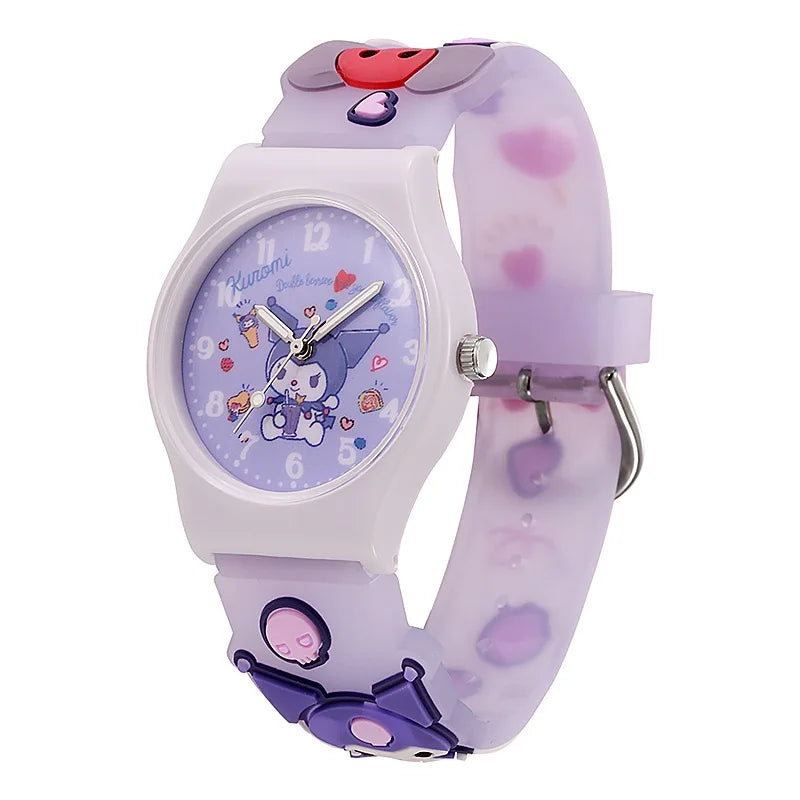 Cute Hello Kitty Watches for Girls 3D Cartoon Pattern Kuromi Waterproof Quartz Children Watch Wrist Clock Kids Gift reloj nina