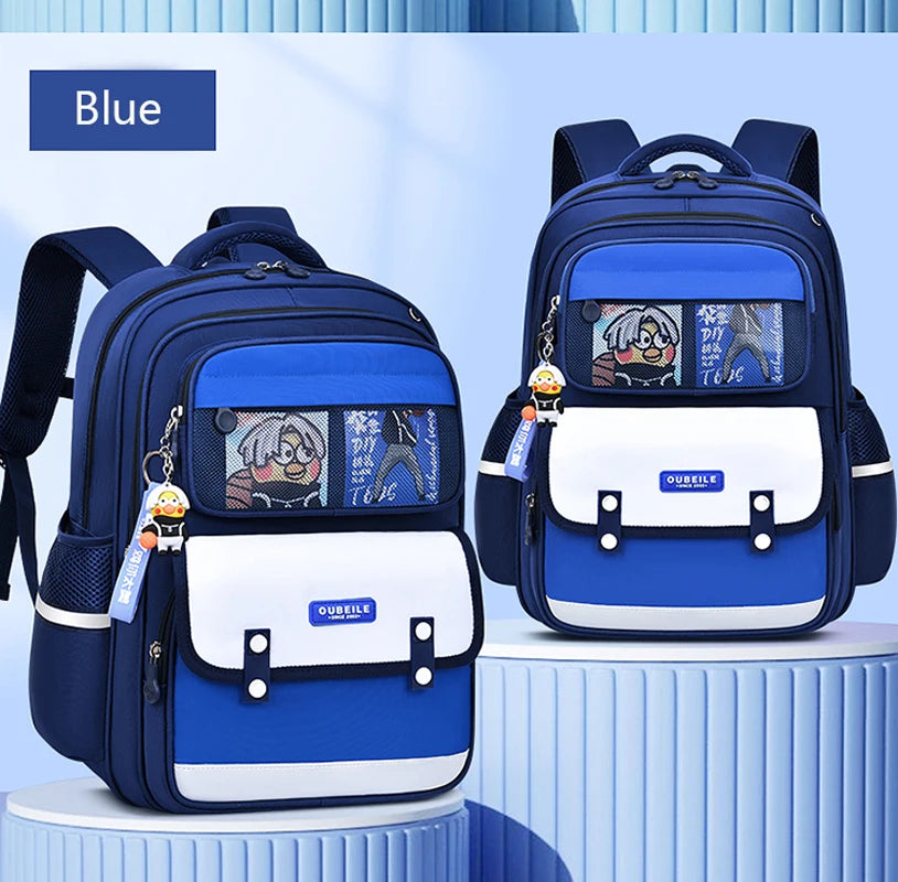 Neuer Kinderrucksack, modisches Design, farblich abgesetzt, leicht, hochwertig, Schulrucksack für Jungen und Mädchen, grün