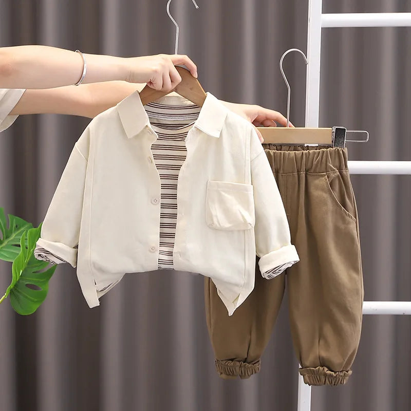New Autumn Baby Clothes Suit Children Boys Shirt T-Shirt Pants 3Pcs/Sets Toddler Clothing Infant Casual Costume Kids Tracksuits
