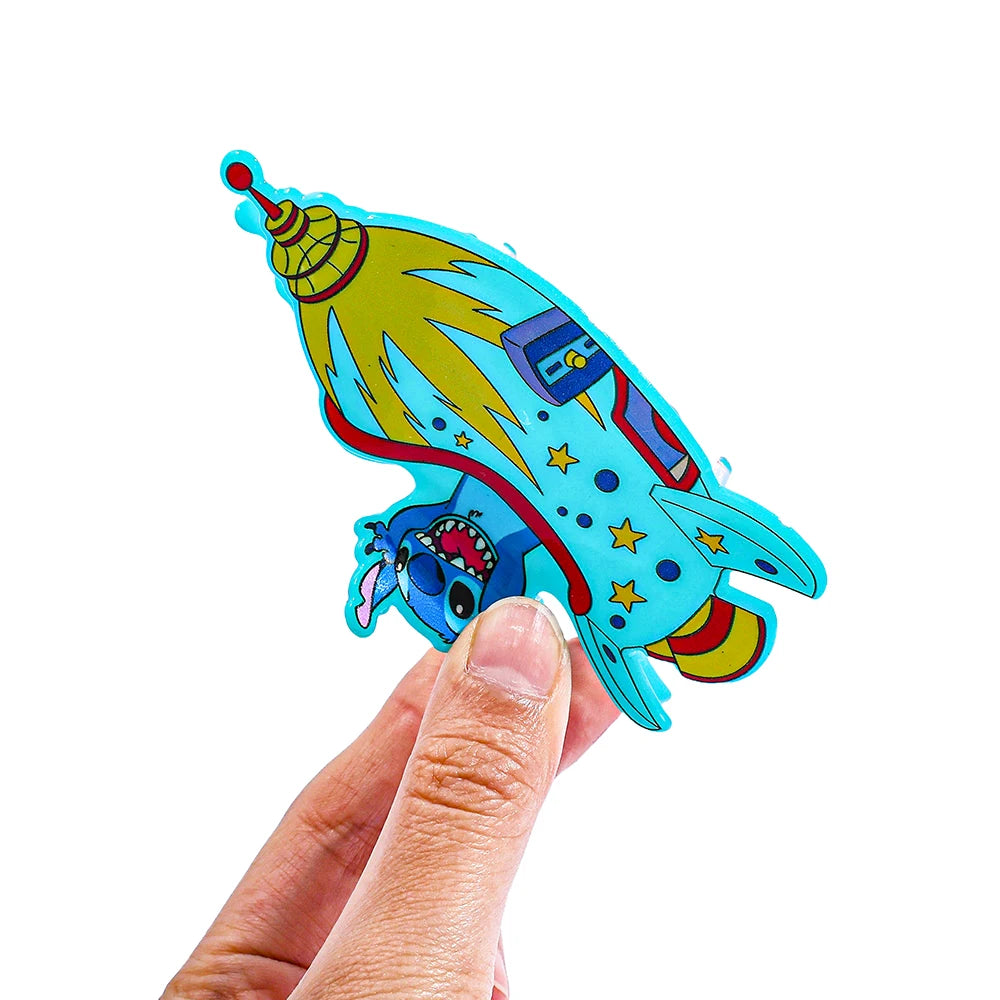 1PC/6PCS Disney Stitch Shaped Hair Claw Classic Disney Character Fashionable Cute Hair Accessory