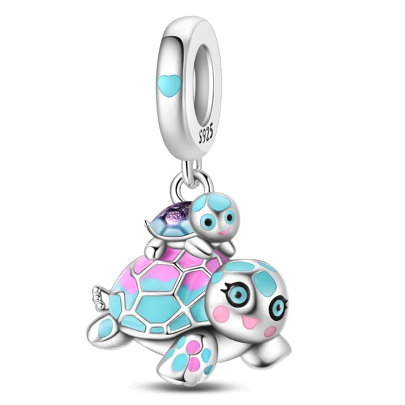 Hot Sale 925 Sterling Silver Ocean World Series Sea Turtle Starfish Little Crab Octopus Charms Bead Fit 925 Bracelet DIY Jewelry