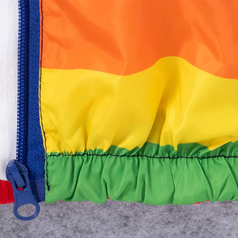 Spring And Autumn New Rainbow Striped Baby Boys Jacket, Simple Style Children'S Long Sleeve Clothes (9 Months -4 Years Old)