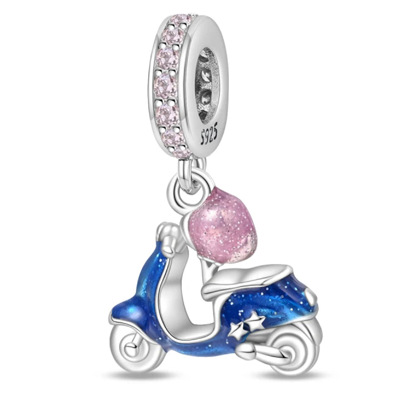 Hot Sale Charms Beads 925 Sterling Silver Pink Perfume Bottle Letter Luminous Firefly Tarot Card Beads Fit DIY Bracelets Jewelry