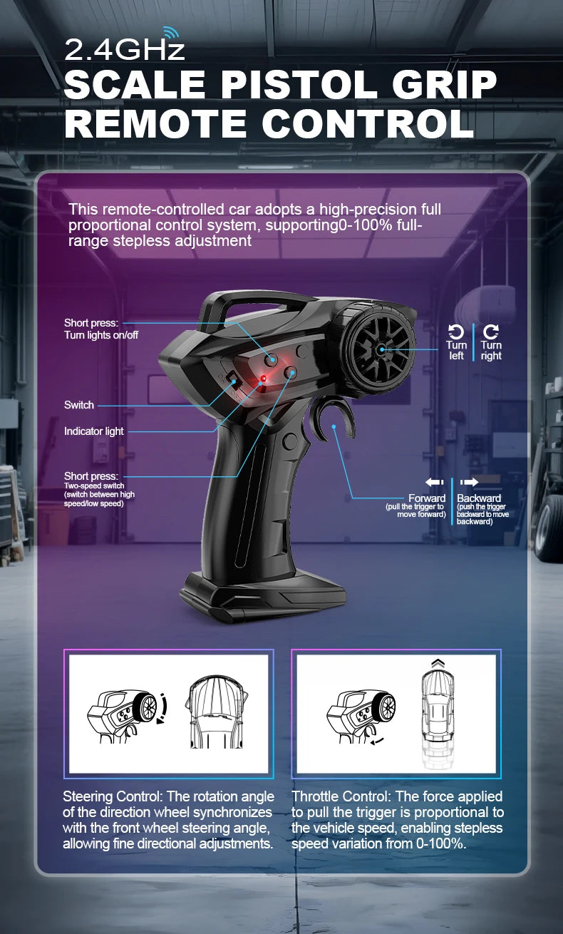 1/64 Scale Drift RC Car - 2.4GHz Desktop Mini Racing Model with ESP, 4WD Remote Control Vehicle, Toy for Adults & Kids, Ideal Gi