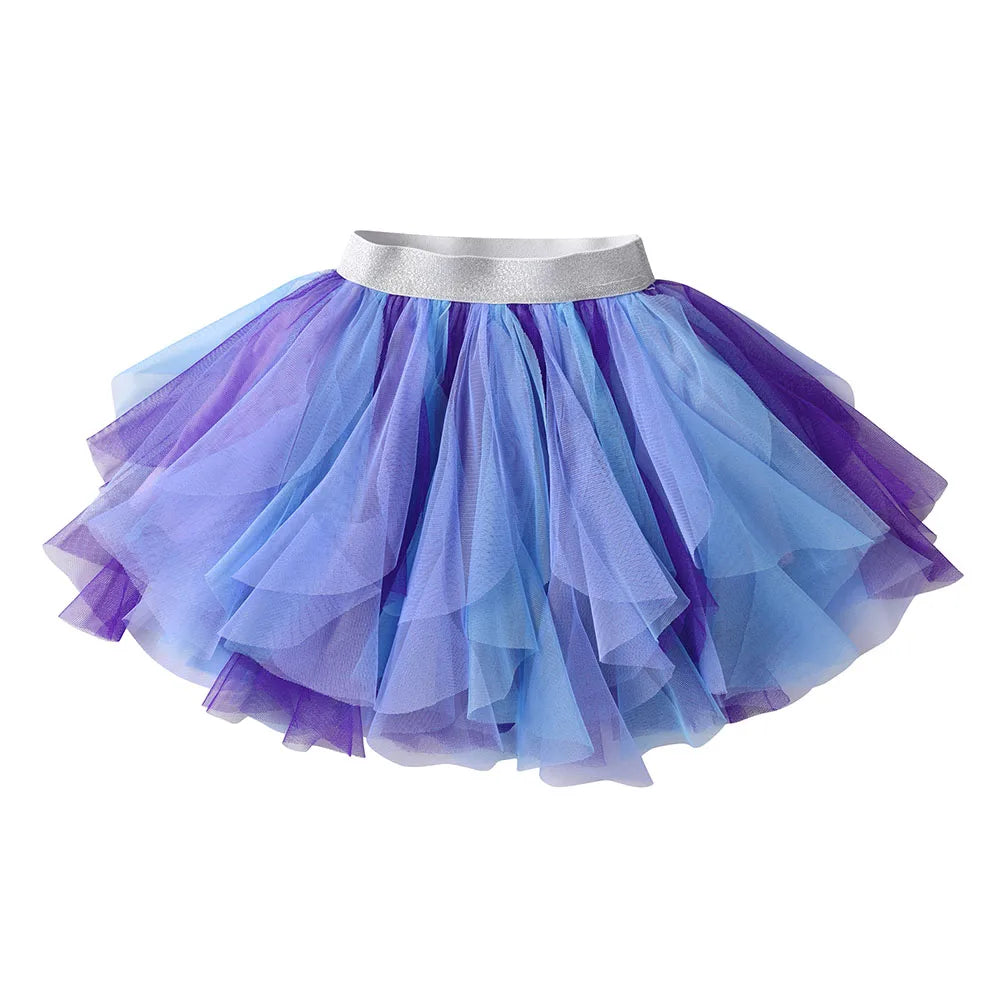 Girls Tutu Sequins Skirts Kids Clothes Bow Layered Skirts Princess Pleated Skirt Kids Mesh Skirt Girls Children Party Clothes