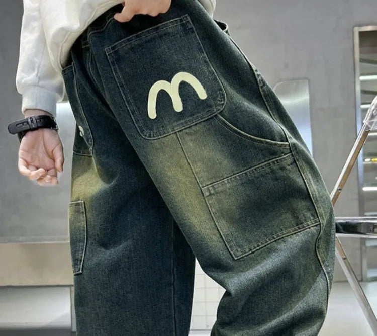 Boys' Fleece-Lined Jeans 2025 New Autumn/Winter Thermal Insulated Trendy Long Pants for Big Tall Kids, Stretchy Fabric Loose Fit