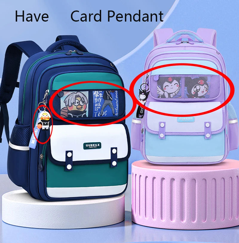 Neuer Kinderrucksack, modisches Design, farblich abgesetzt, leicht, hochwertig, Schulrucksack für Jungen und Mädchen, grün