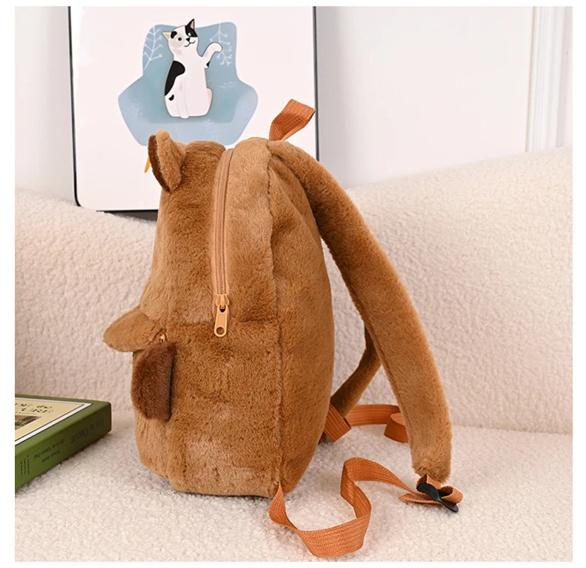 Capybara Backpack Cute Plush Shoulder Bag Dual-purpose bookpack Bag Cute Tote Backpack Large Capacity Student School Bag