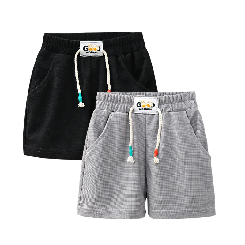 2pcs Summer Kids Shorts Boys Girls Solid Color Short Baby Solid Color Casual Pant Children Short Pant Sport Clothing Outwear
