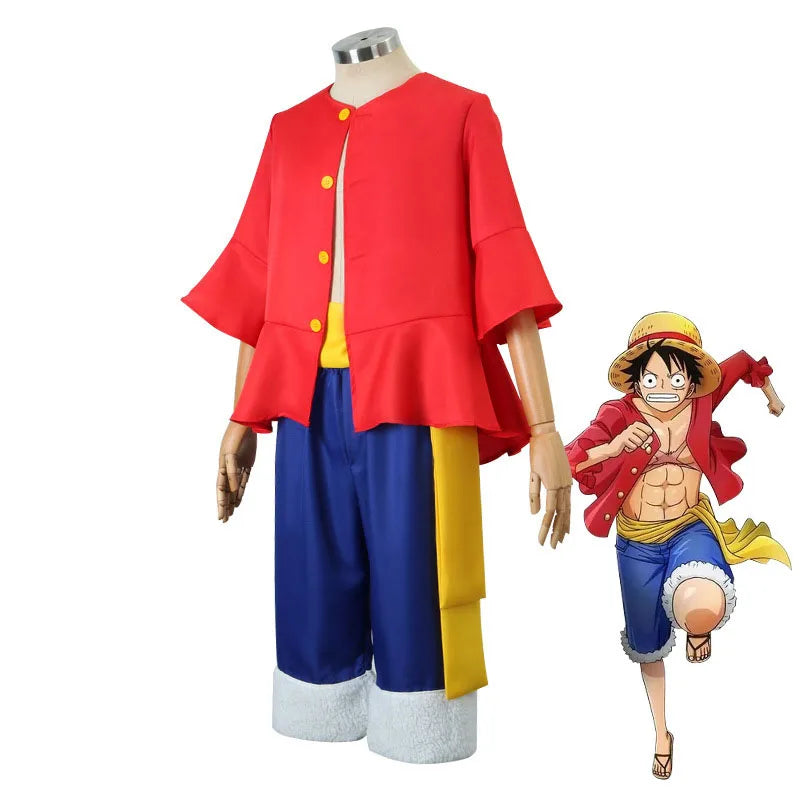 5 Styles Anime Monkey D Luffy Cosplay Costume Egghead Costume for Adult Coat Hat Fancy Uniform Halloween Christmas Suit