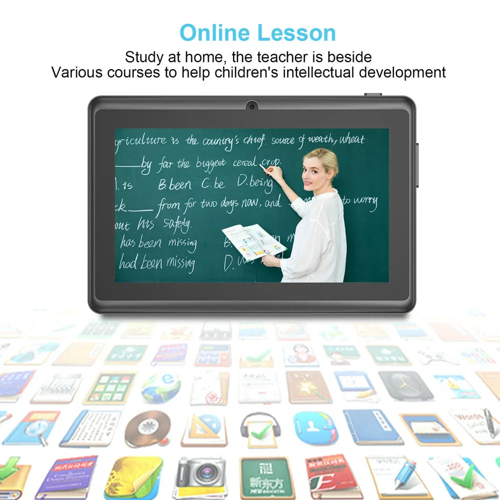 New 5G WIFI 7-inch Children's Tablet 4GB+64GB ROM Mini Pad Quad Core Dual Cameras Kids-Proof protective Case Tablets Android 13