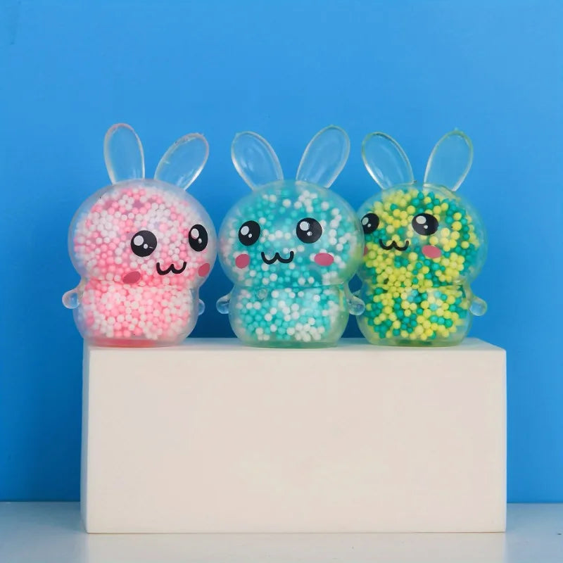 1/6pcs Squishy Bunny Stress Balls with Light Stress Relief Toy Girls Kids Fidget Toys Colorful Rabbit for Easter Basket Stuffers