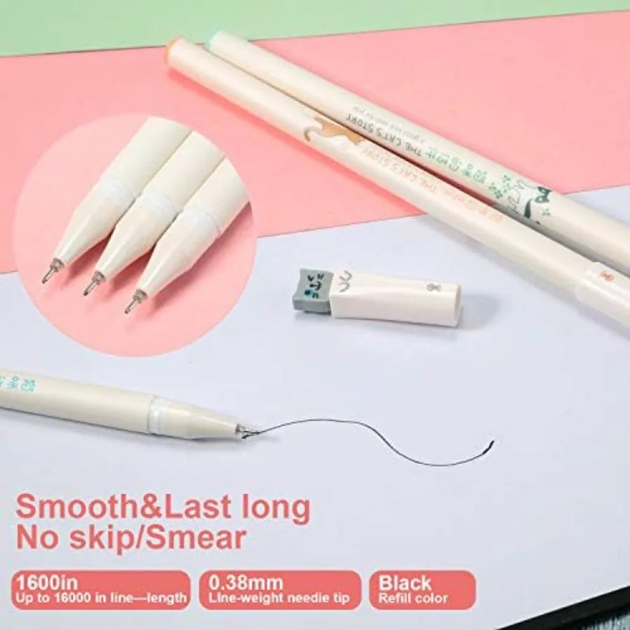 Cat Office Supplies Cute Sticky Notes Paper Clips Gel Ink Pens Cartoon Sticke Party Favor for Cat Love Stationery School Office