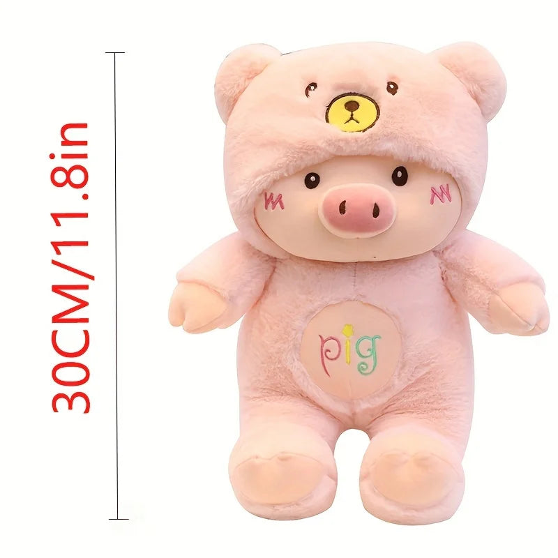 Cute Cartoon Pig Plush Toy Bear Hat Pig Doll Stuffd Animals Plushies Bed Sofa Decoration Birthday Gifts for Kids & Adults