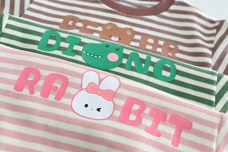 New Autumn Baby Girls Clothes Set Children Boys Striped T-Shirt Overall 2Pcs/Set Kids Clothing Infant Costume Toddler Tracksuits