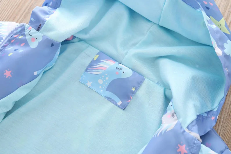 Fashion Kawaii Children's Jackets for Boys Girls Pink Blue Autumn Clothes 1 to 2 3 4 5 6 7 8 9 Years 2024 Kids Hoodie Waterproof