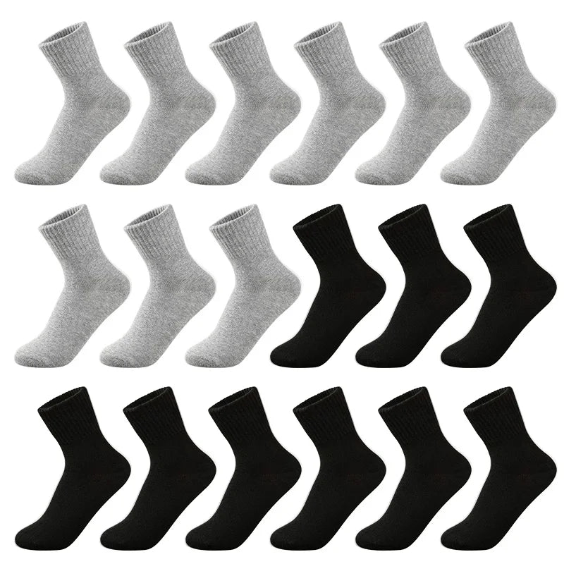 MIPP brand student antibacterial mid tube socks, all cotton anti odor pure white, sports school children, boys and girls