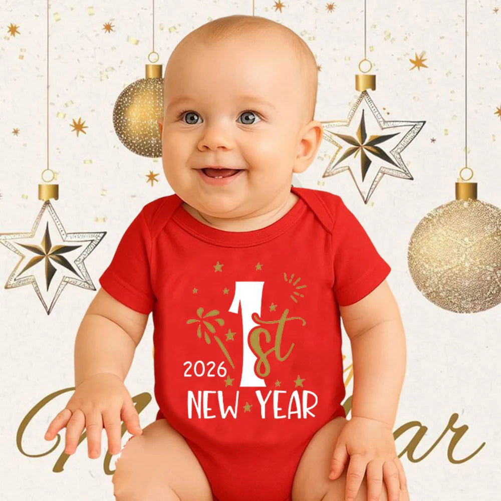 My 1st New Year 2026 Baby Cotton Rompers Newborn Infant Jumpsuit First New Year Baby Bodysuit Toddler New Year Ropa