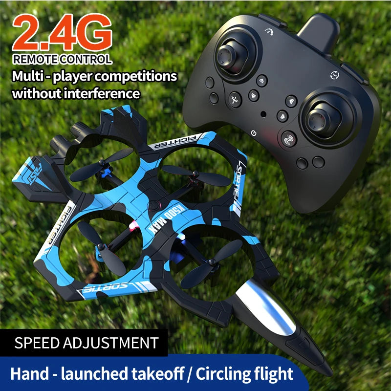 JCMO K500MAX Glider Flying Helicopter RC Hobby Jet Plane 2.4G Stunt Remote Control Foam Fighter Airplane Toy Drone With Light