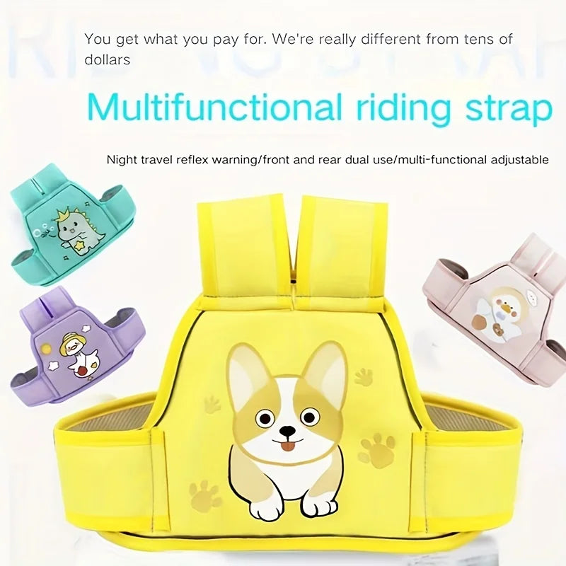Child Cartoon Motorcycle Safety Harness Electric Bike Safety Belt  Safety Strap Seats Belt Electric Vehicle Safety Gift