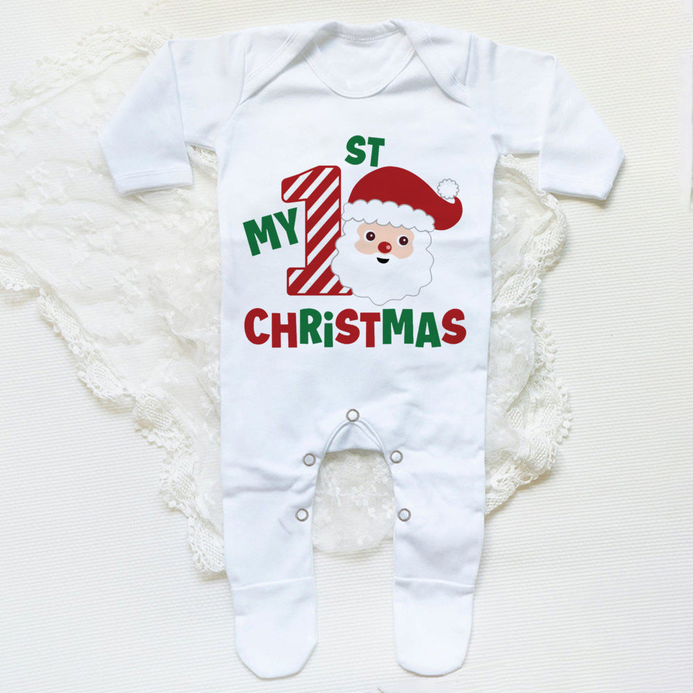 First Christmas Babygrow Sleepsuit Xmas Infant Sleepsuit Boys Girls Cute Clothes Toddler Christmas Gift Baby Xmas Party Outfits