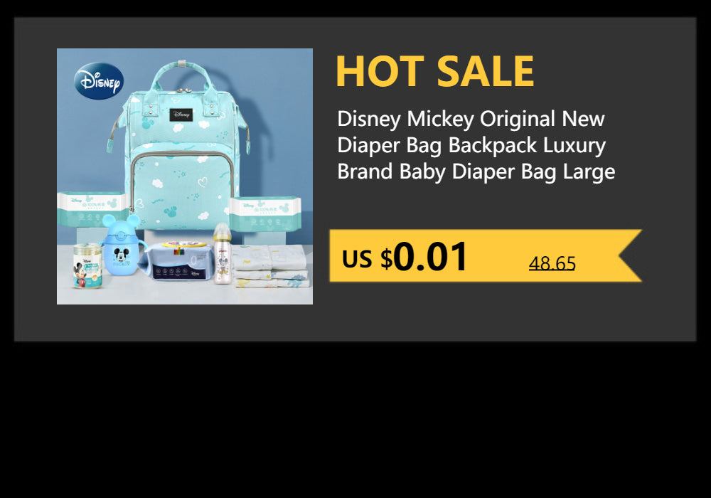 Disney Mickey Original New Diaper Bag Backpack Luxury Brand Baby Diaper Bag Large Capacity Multi-function Cartoon Baby Bag