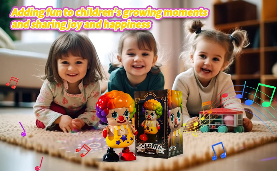 Dancing Clown Toys for Toddler & Baby Early Learning Educational Musical Light Up Clown Toys Halloween Decor Gift for Boys Girls