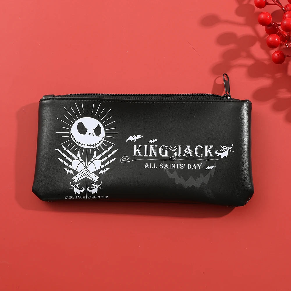 Christmas Eve Fright 6 Black Brushes Jack Skull Makeup Brush Set Horror Wood Makeup Brush Suitable for  Girls Holiday Gifts