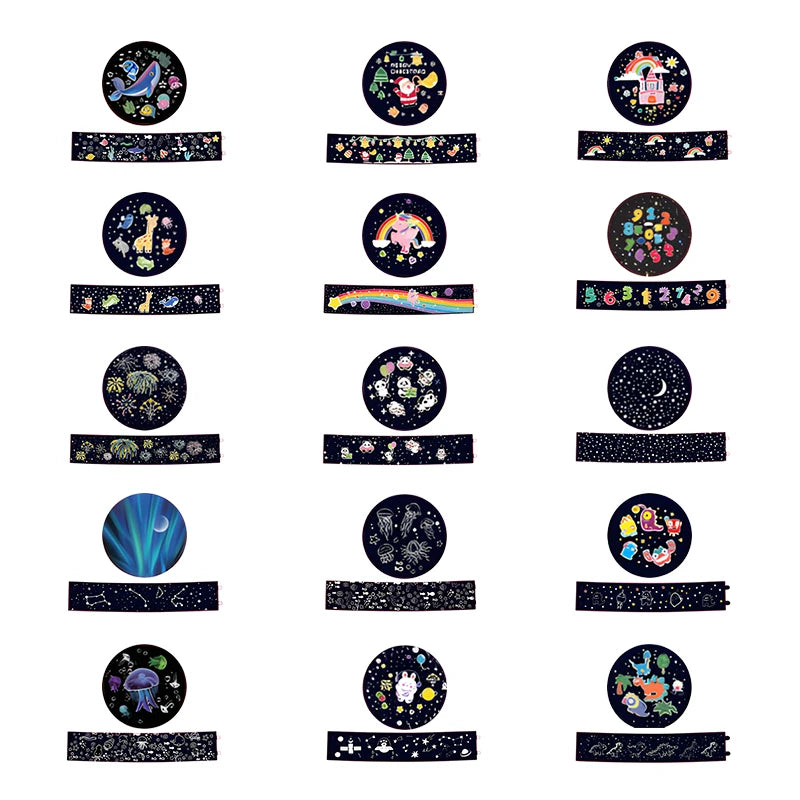 Crown Star Light Projection Rotating Star Bedroom Ceiling Atmosphere Night Lamp Stars Childrens Birthday Gift with Films Sheet