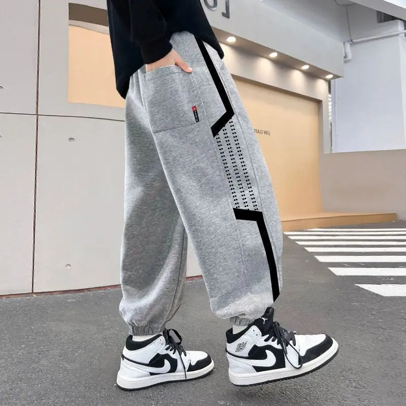 Kids' Sport Pants 2025 Spring New Boys Loose-Fitting Slim Fit Long Pants Children's Casual Hooded Sweatpants Toddler Boys Pants