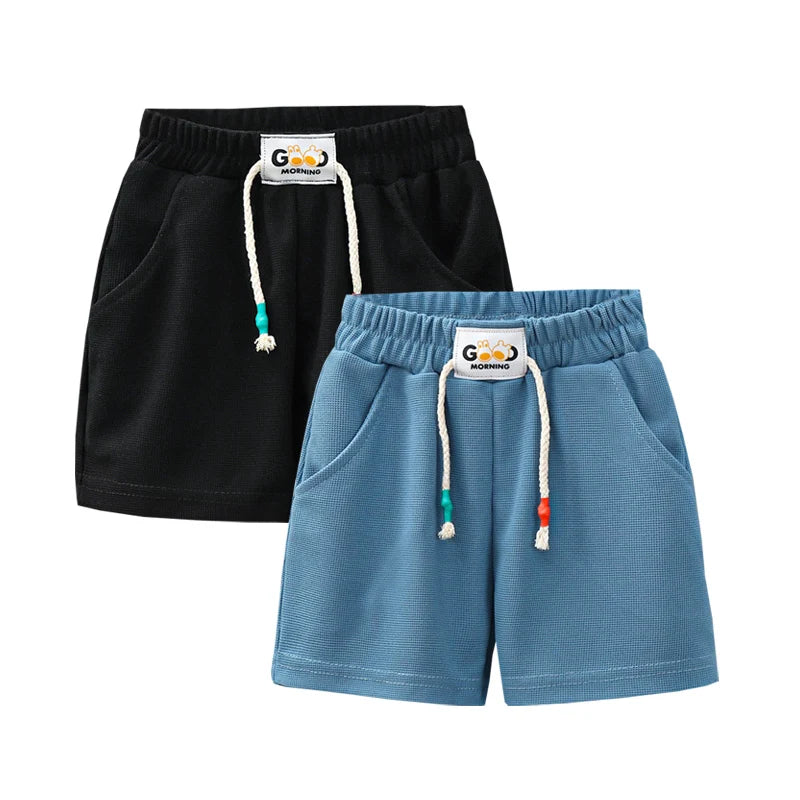 2pcs Summer Kids Shorts Boys Girls Solid Color Short Baby Solid Color Casual Pant Children Short Pant Sport Clothing Outwear