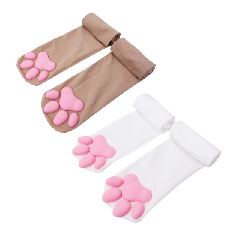 New Cat Paw Socks For Women Girls Kawaii 3D Cat Claw Toe Stocking Cute Gift Lolita Paw Pads Cosplay Cat Paw Pad Thigh High Socks