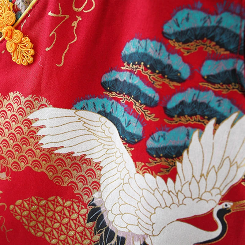 (9 Months -3 Years Old) Summer New Chinese Retro Style Baby Girl Dress, Spring Festival Party Children'S Clothing