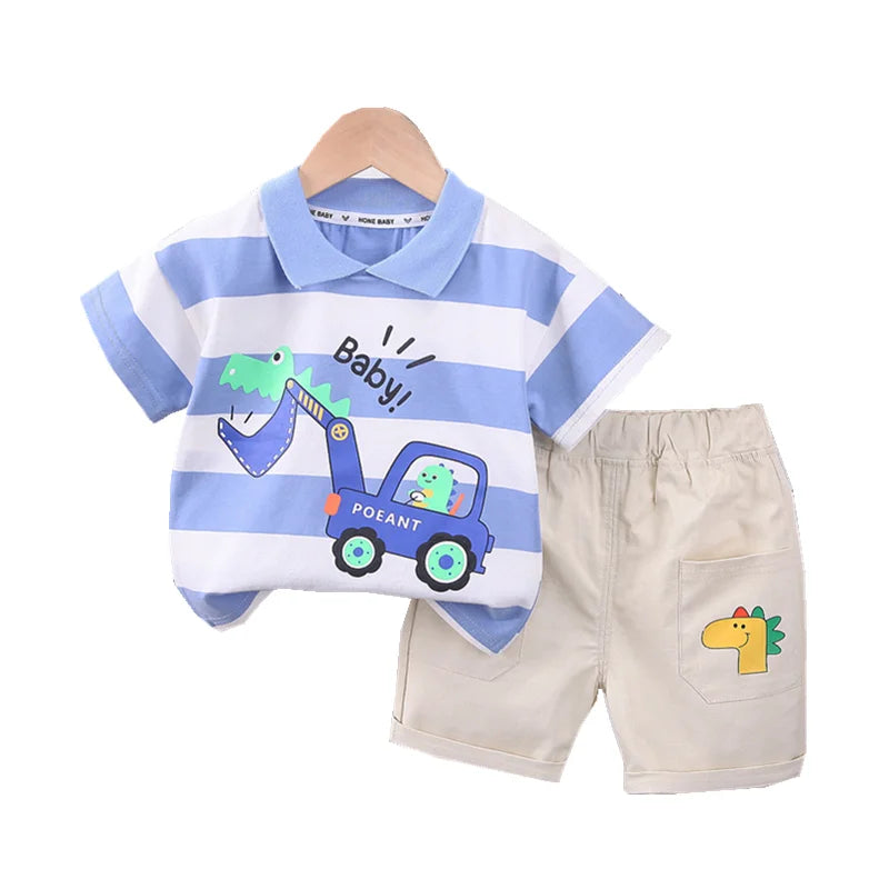 New Summer Baby Girl Clothes Children Boys Outfits Infant Striped T-Shirt Shorts 2Pcs/Set Toddler Casual Costume Kids Tracksuits