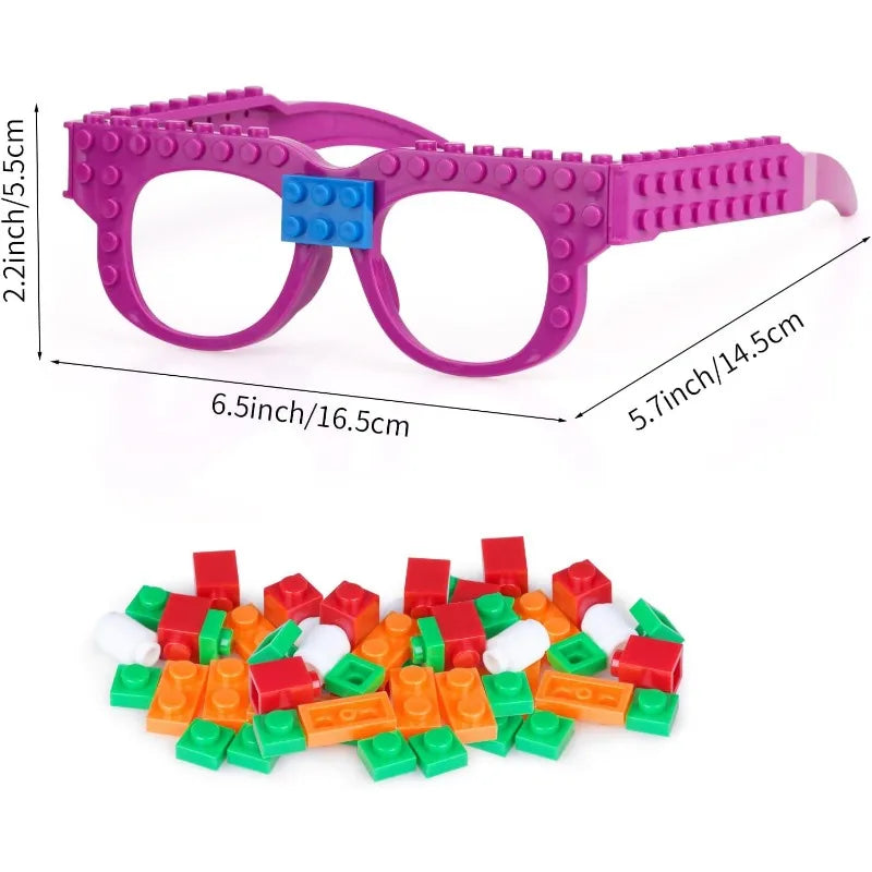 DIY Building Bricks Glasses Building Blocks Games for Kids Creative Building Block Birthday Party Favors, Carnival Party Games
