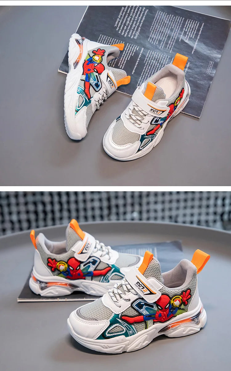 Disney Boys' Sports Shoes Cartoon School Children's Mesh Breathable Running White Fashion Cool Shoes Sneaker Size 21-38