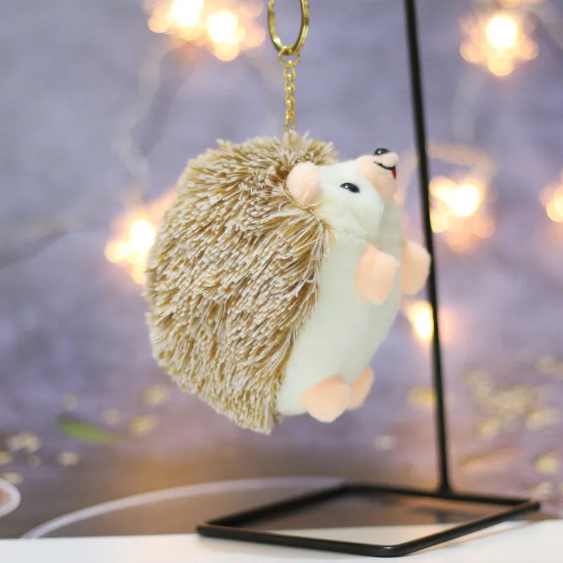 Plush Hedgehog Keychain Pendants Stuffed Animals Doll Toy Keyring Charms Backpack Accessory Adorable Handbag Pendants