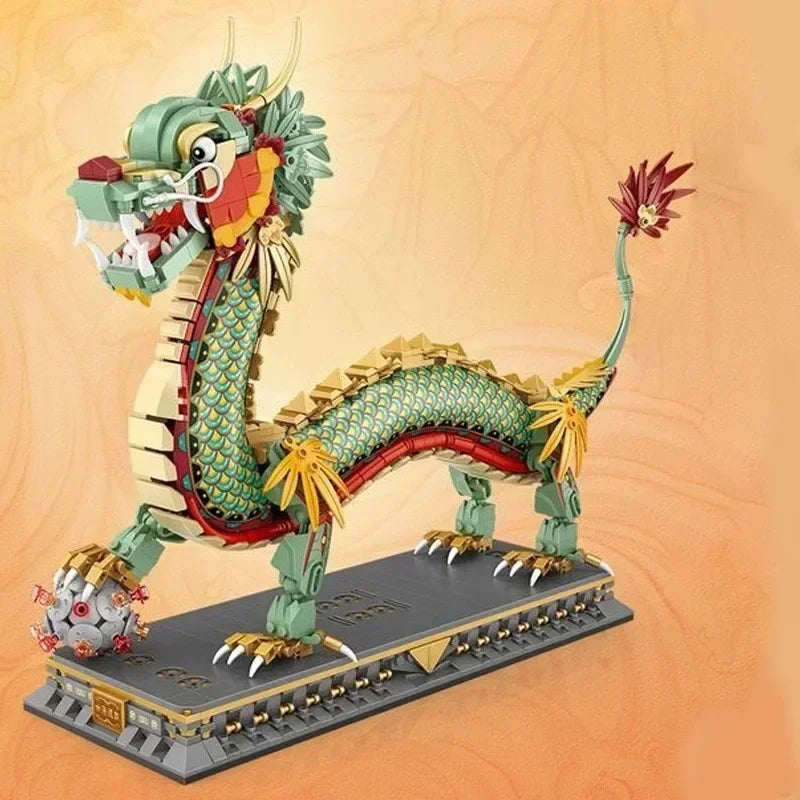 1024PCS Nian Beast Mini Building Blocks Creative Chinese Tradition Culture/Spring Festival/New Year's Toys/Year Monster
