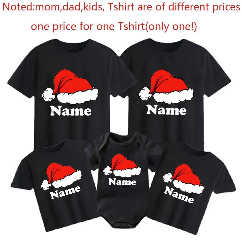 Personalised Christmas Family Matching Outfits Custom Dad Mom Kids Shirt Baby Bodysuit Family Clothes Christmas Party Shirt