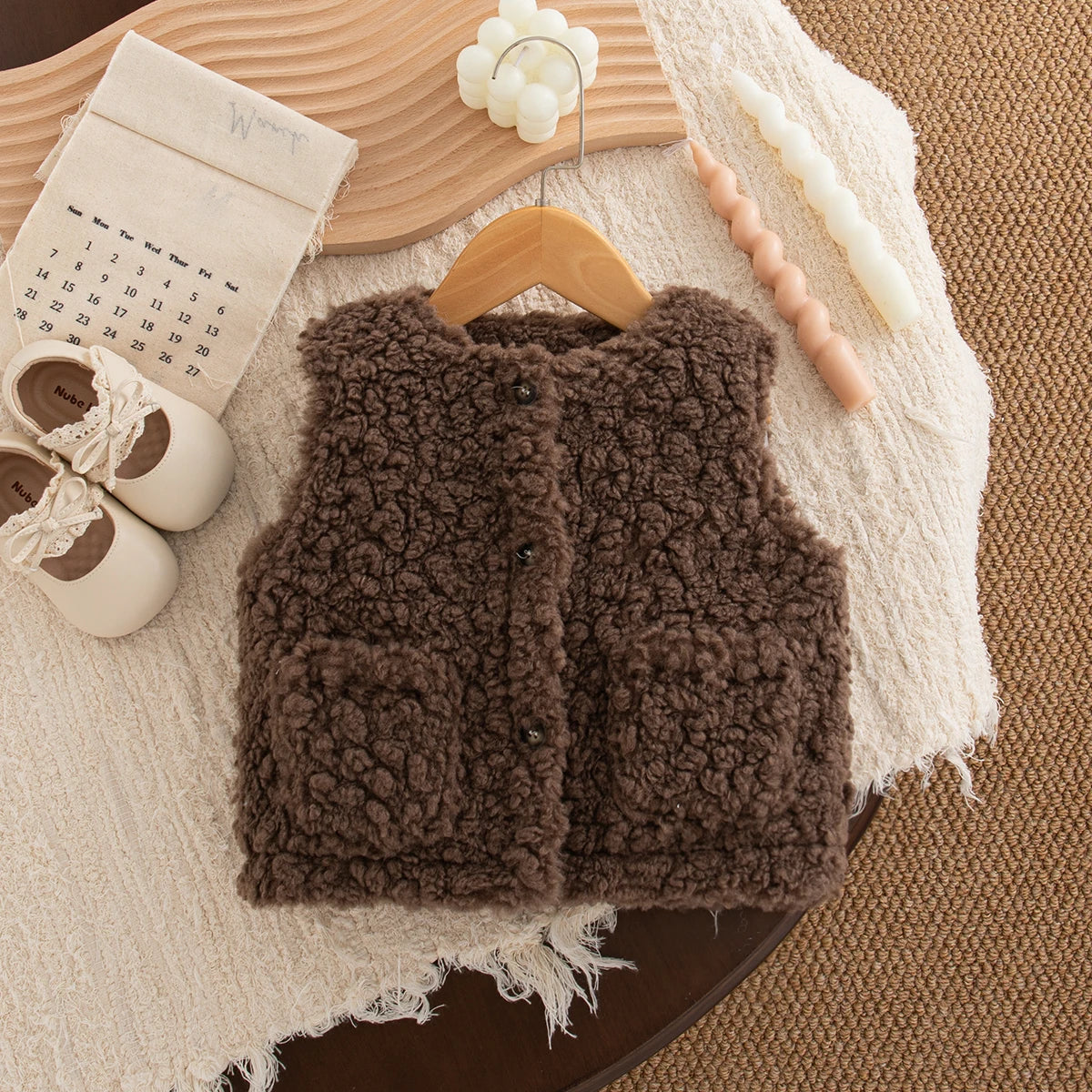 Autumn And Winter New Cute Cartoon Baby Girl Vest Coat, Thick And Warm Children'S Clothing For Babies Aged 9 Months To 4 Years