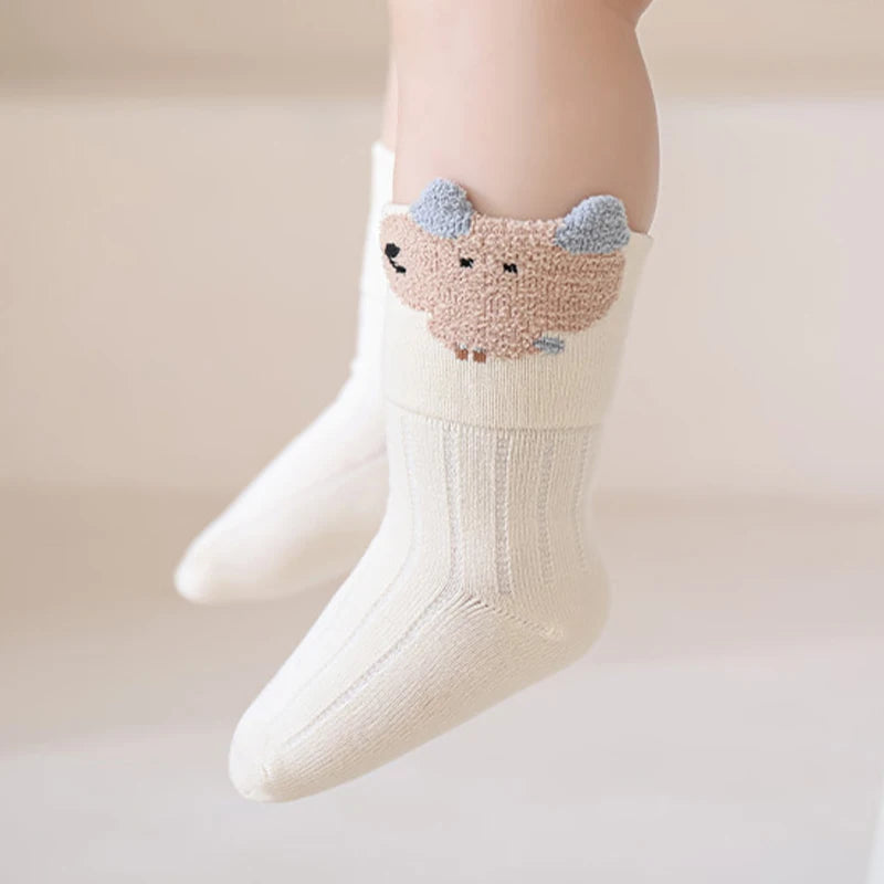 3/5 Pairs Cartoon Newborn Socks Children'S Socks Spring And Autumn Cute Boy Girls Kids Toddler Socks Baby Accessories